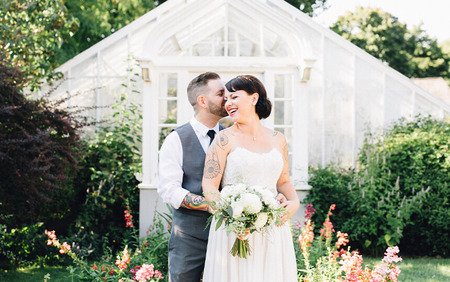 Wedding Couple Kissing